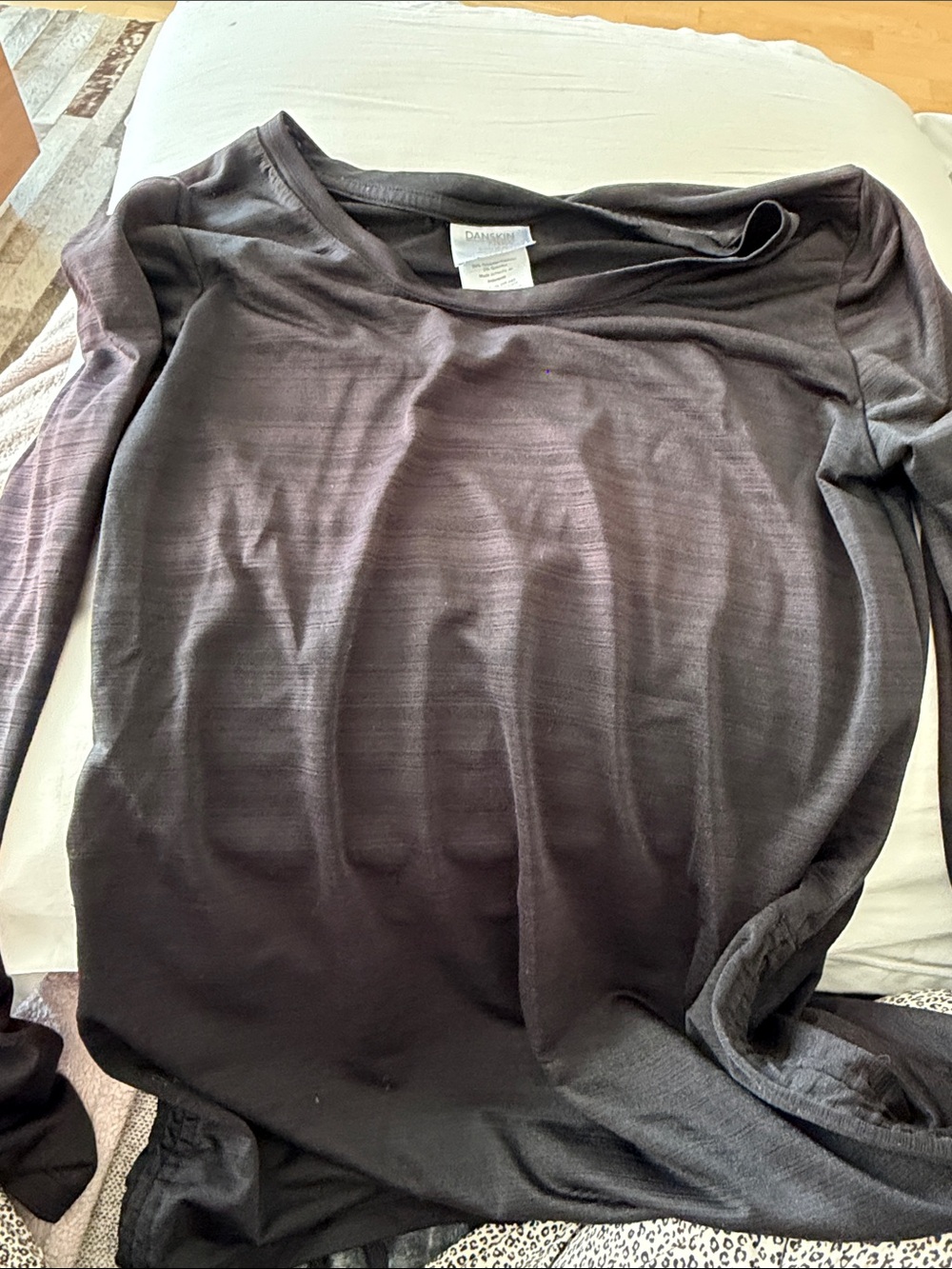 Danskin Long Sleeve Crewneck Top in Black